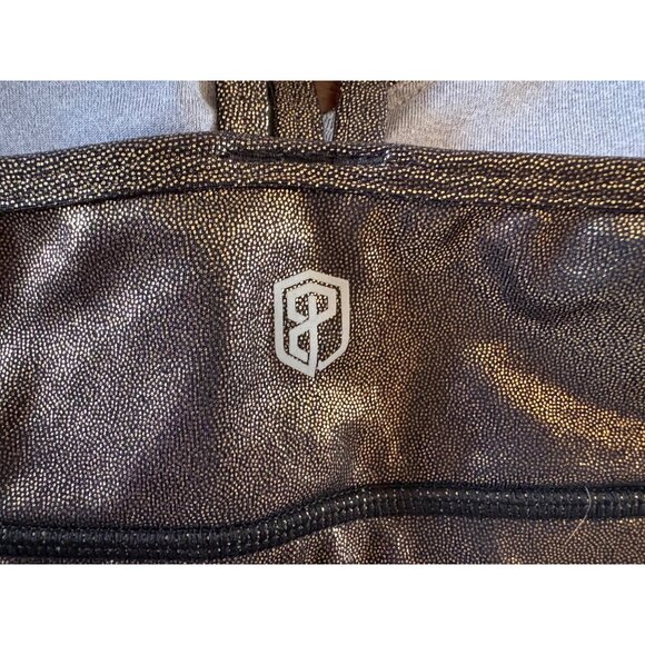 Born Primitive Metallic Strappy Sports Bra Gold/Black Shimmer Size Medium - Picture 6 of 9